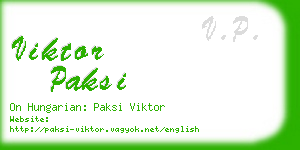 viktor paksi business card